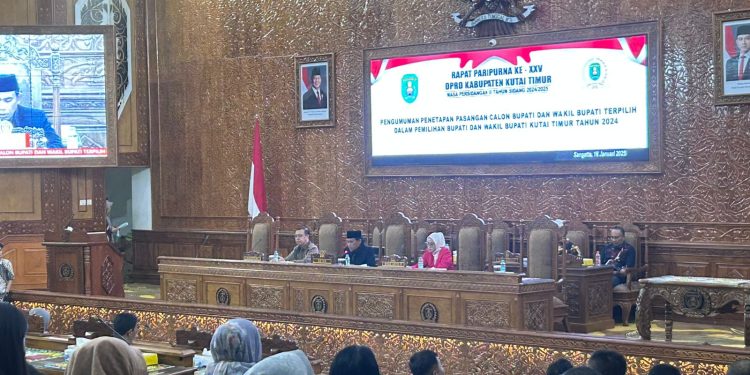 Penetapan Pasangan Kepala Daerah Terpilih Tahun 2024, di Paripurnakan DPRD Kutim